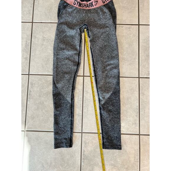 079 Gymshark Leggings Small Grey Flex Dry Moisture Management Compression - Picture 3 of 6